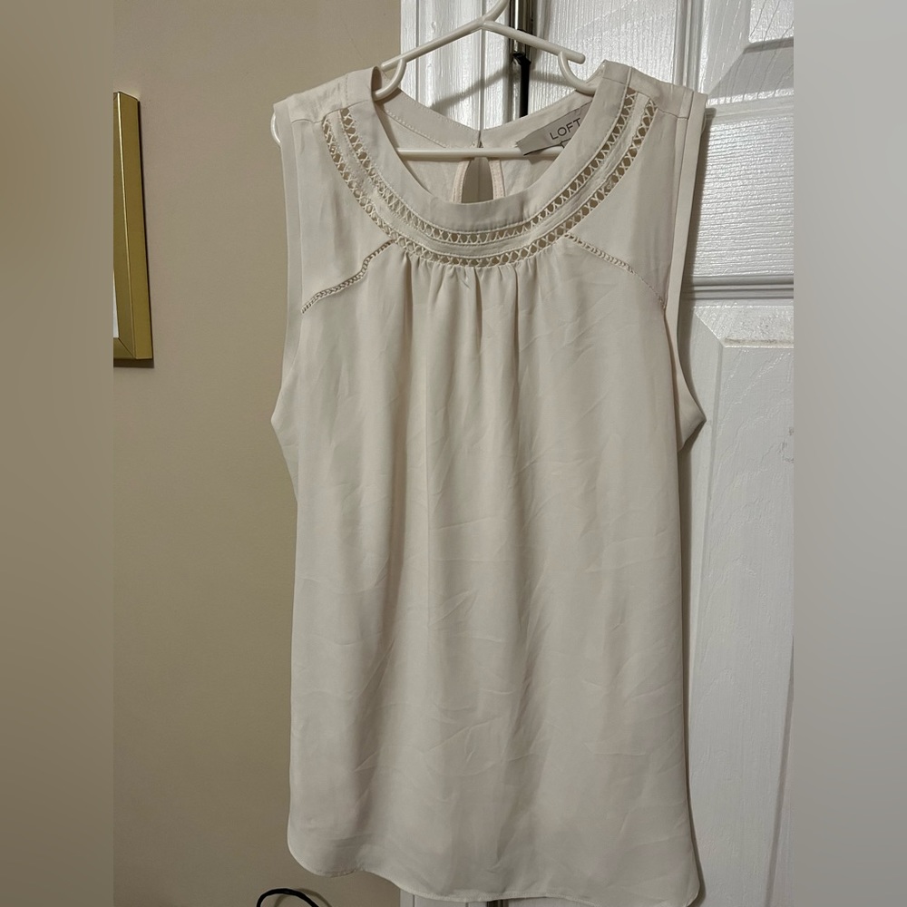 Loft cream/white blouse tank size XXSP (fits like a XS)